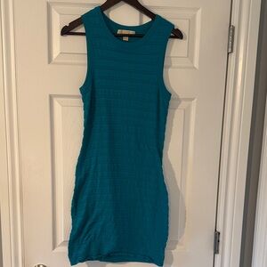 Michael Kors Teal Sleeveless Knit Bodycon Dress